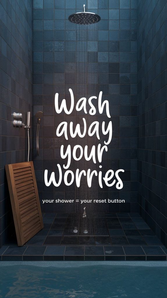 Bathroom wall decorations ideas meet mindfulness with this wooden house wall art idea. The calming words pair beautifully with natural textures and minimalist decor."